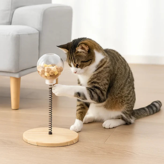 Interactive Cat Toy Ball with Feather – Intelligence Toy for Active Play & Mental Stimulation