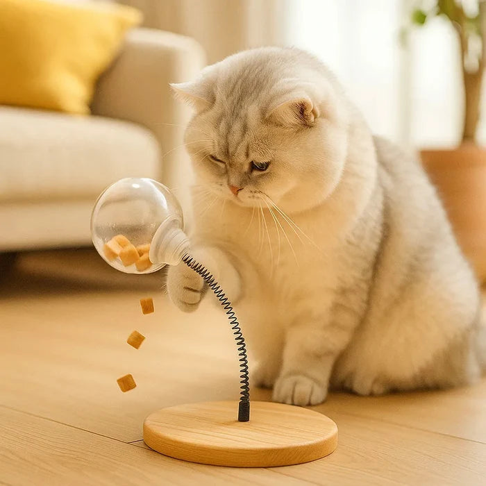 Interactive Cat Toy Ball with Feather – Intelligence Toy for Active Play & Mental Stimulation