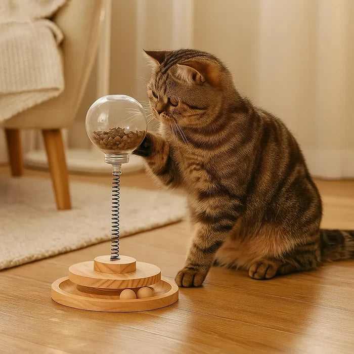 Interactive Cat Toy Ball with Feather – Intelligence Toy for Active Play & Mental Stimulation