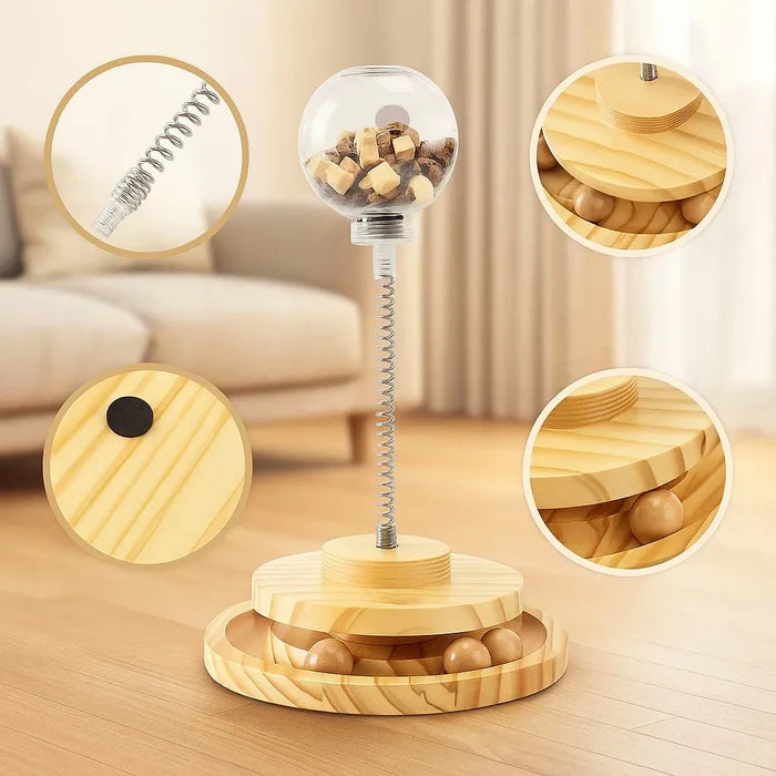 Interactive Cat Toy Ball with Feather – Intelligence Toy for Active Play & Mental Stimulation