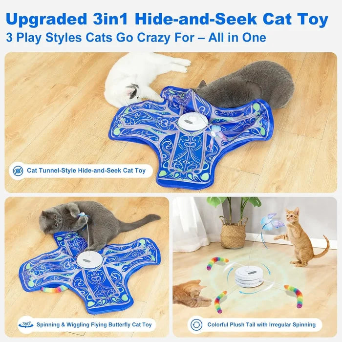 Interactive Cat Toy for Indoor Cats – Rechargeable Motion Activated Feather Toy