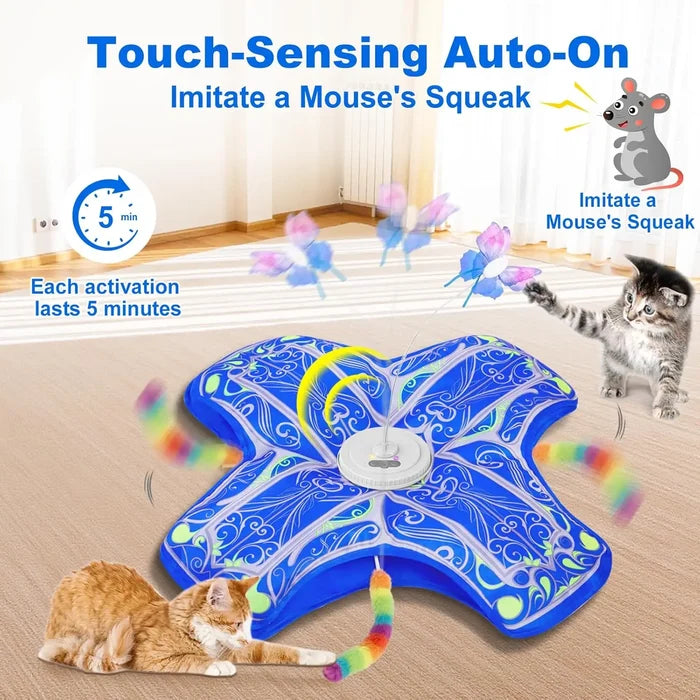 Interactive Cat Toy for Indoor Cats – Rechargeable Motion Activated Feather Toy