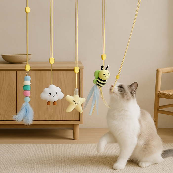 Interactive Cat Toy Set | Hanging Plush Toys for Playful & Active Cats
