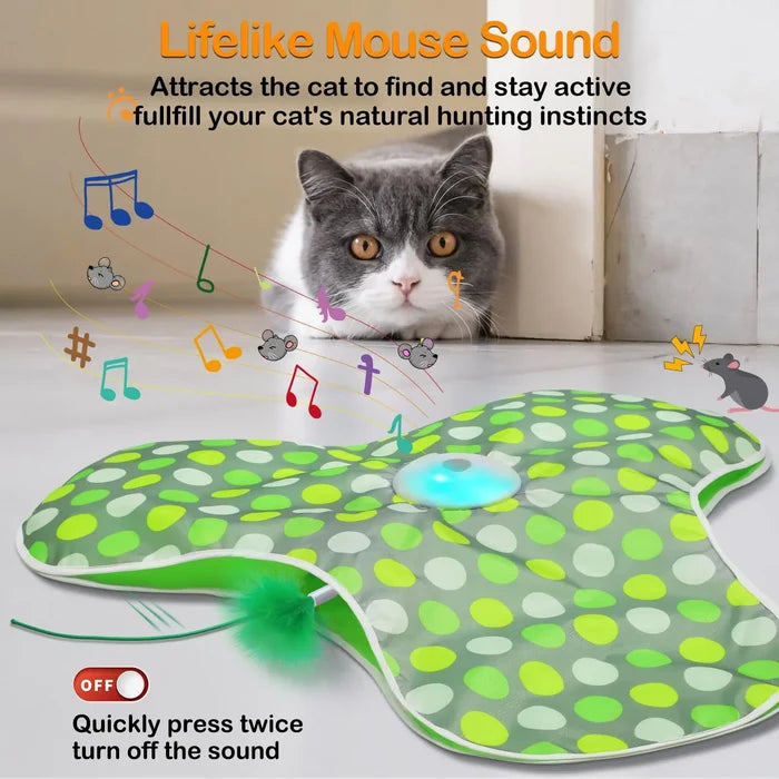 Interactive Cat Toy with Moving Feather – Motion Activated Hide & Seek Cat Toy