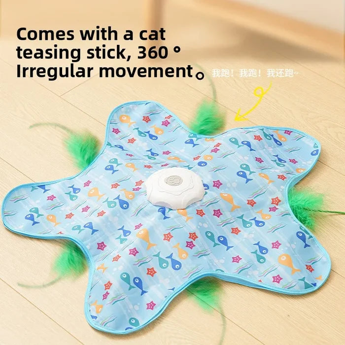 Interactive Cat Toy with Moving Mouse – Motion Activated Hide & Seek Feather Toy