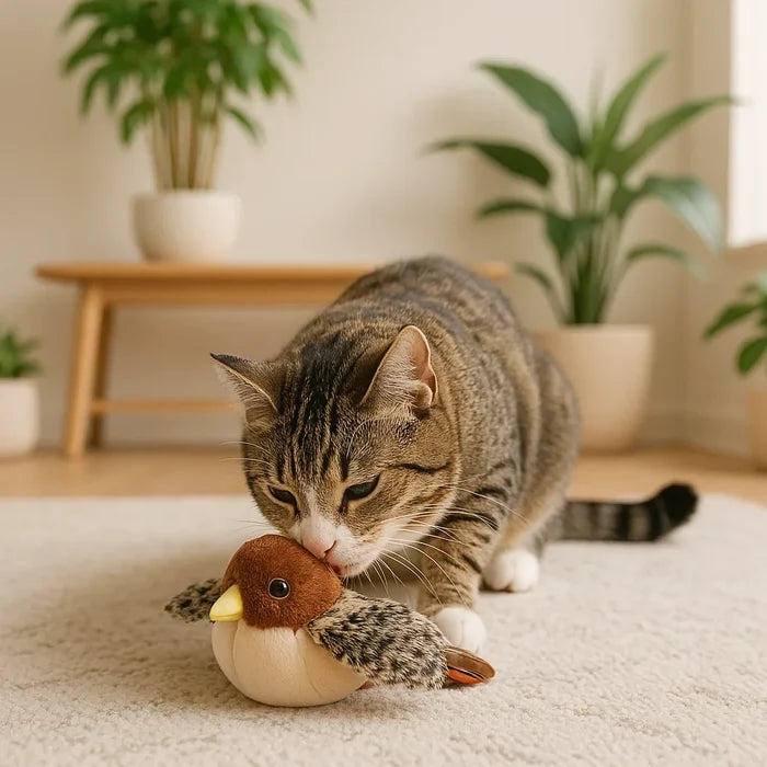 Interactive Chirping Bird Toy for Cats | USB Rechargeable Moving Cat Toy