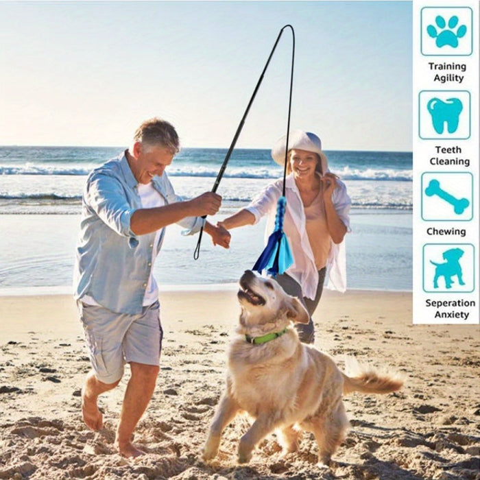 Interactive Dog Flirt Pole with Bungee Tug Toy | Training & Exercise Wand