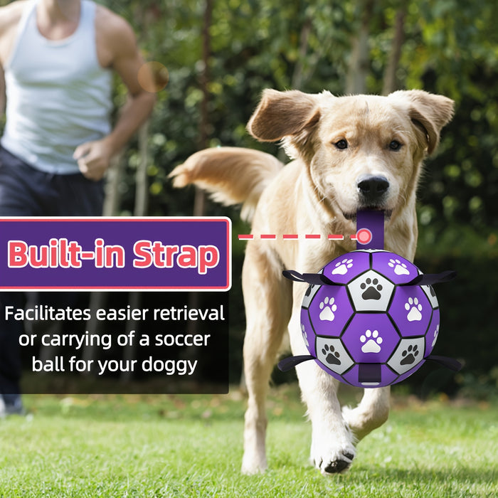Interactive Dog Soccer Ball Toy with Straps for Training & Active Play
