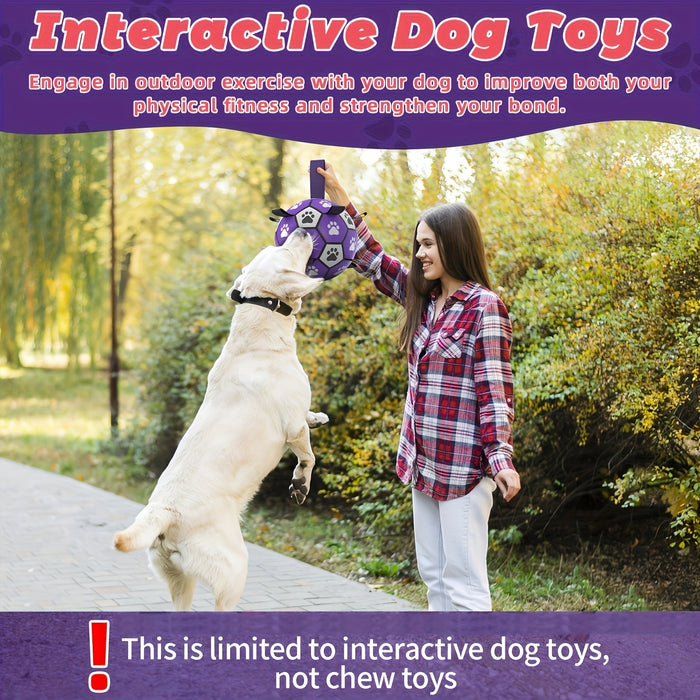 Interactive Dog Soccer Ball Toy with Straps for Training & Active Play