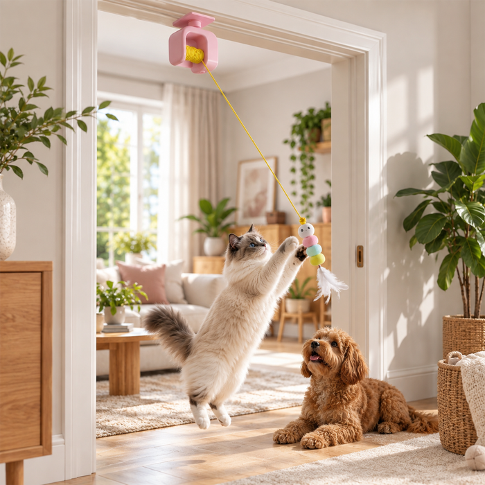 Interactive Door Yo-Yo Cat Toy – Self-Play Teaser for Indoor Cats