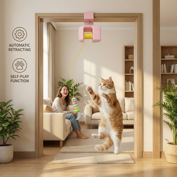 Interactive Door Yo-Yo Cat Toy – Self-Play Teaser for Indoor Cats