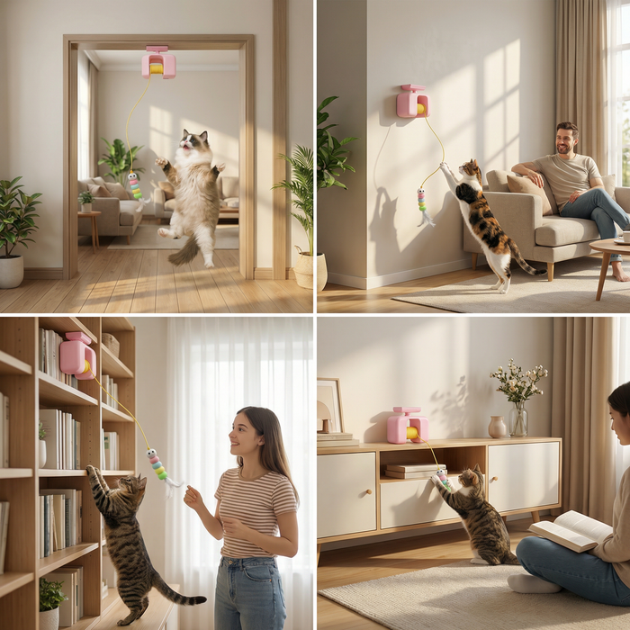 Interactive Door Yo-Yo Cat Toy – Self-Play Teaser for Indoor Cats