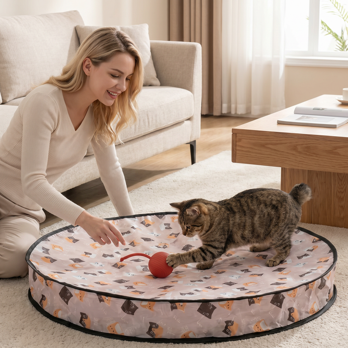 Interactive Hide & Seek Cat Toy – Indoor Play Mat for Cats