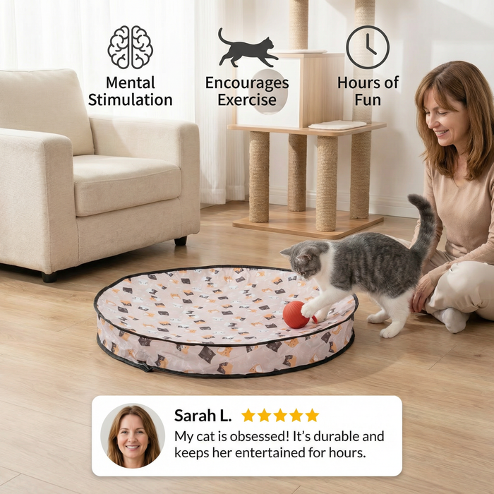 Interactive Hide & Seek Cat Toy – Indoor Play Mat for Cats