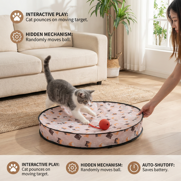 Interactive Hide & Seek Cat Toy – Indoor Play Mat for Cats