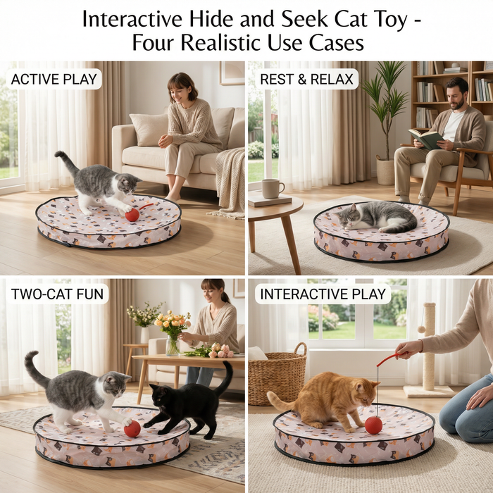 Interactive Hide & Seek Cat Toy – Indoor Play Mat for Cats