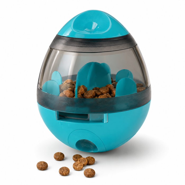 Interactive IQ Treat Dispensing Dog Ball Puzzle Toy & Slow Feeder Blue