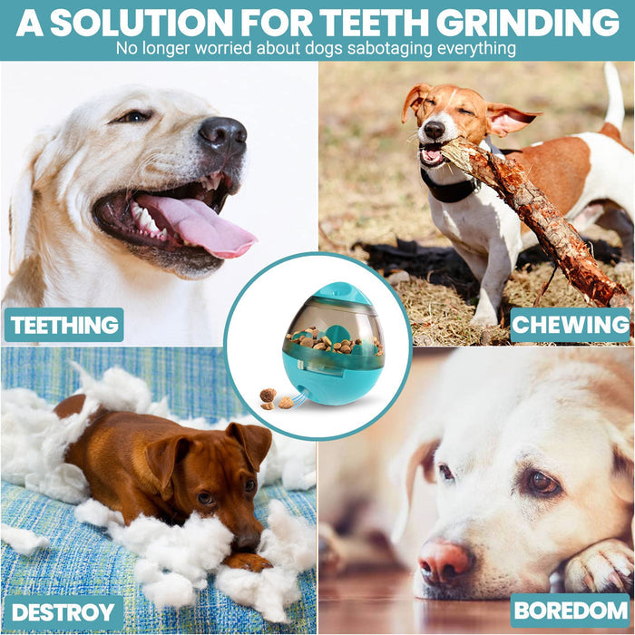 Interactive IQ Treat Dispensing Dog Ball Puzzle Toy & Slow Feeder Blue