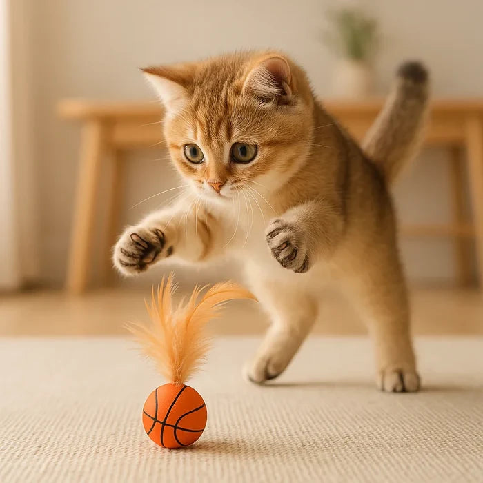 Interactive Jumping Feather Ball for Cats | Stimulates Hunting Instinct & Relieves Boredom