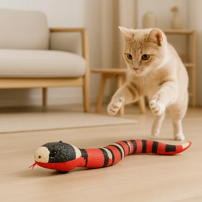 Interactive Moving Snake Toy for Cats | Realistic Motion & Smart Obstacle Avoidance