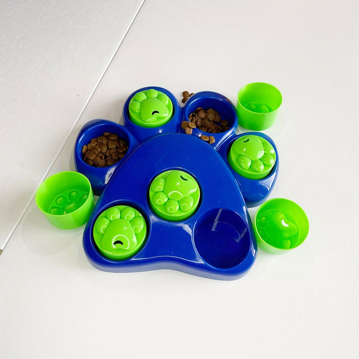 Interactive Paw Puzzle Slow Feeder Bowl for Dogs & Cats | IQ Food Toy