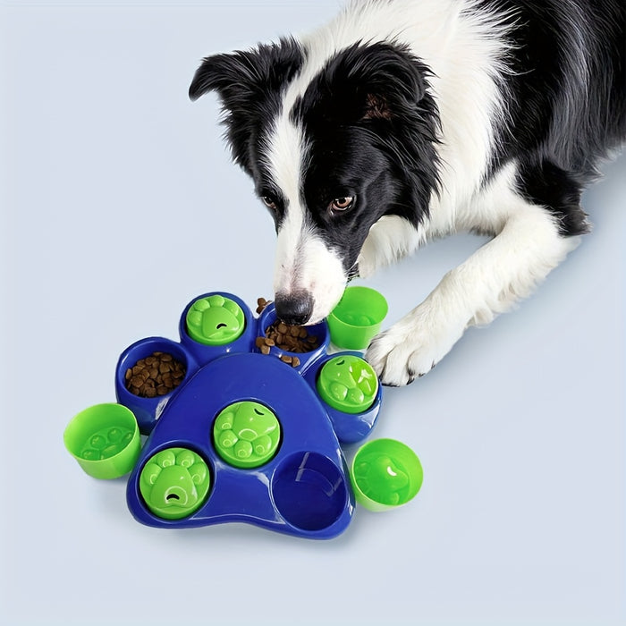 Interactive Paw Puzzle Slow Feeder Bowl for Dogs & Cats | IQ Food Toy