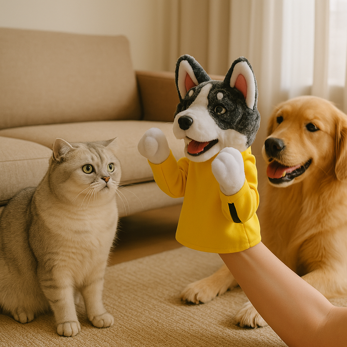 Interactive Pet Puppet Toy | Boxing Hand Puppet for Dogs & Cats | Soft & Safe Pet Play Toy