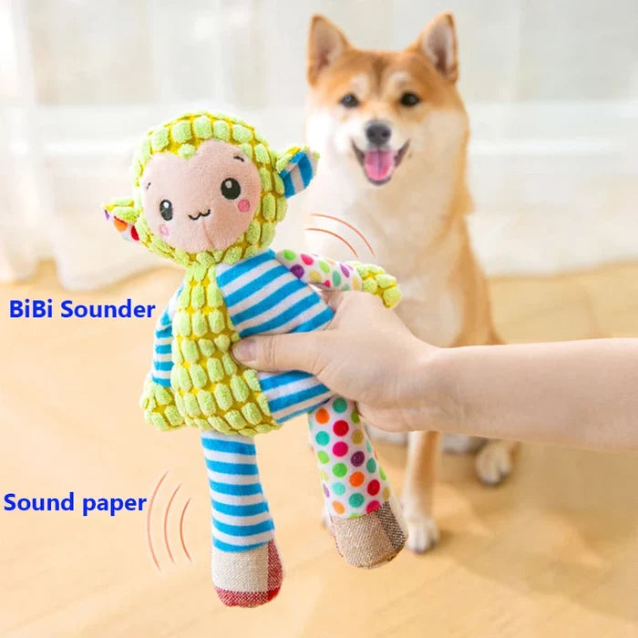 Interactive Plush Dog Toy with Squeaking Sound & Durable Design