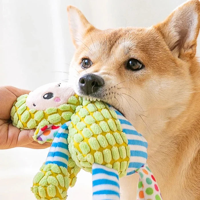 Interactive Plush Dog Toy with Squeaking Sound & Durable Design
