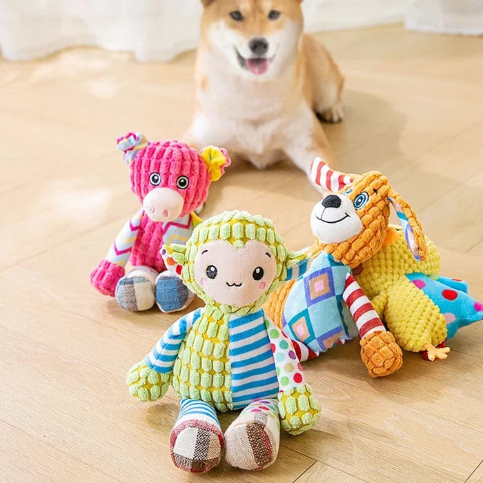 Interactive Plush Dog Toy with Squeaking Sound & Durable Design