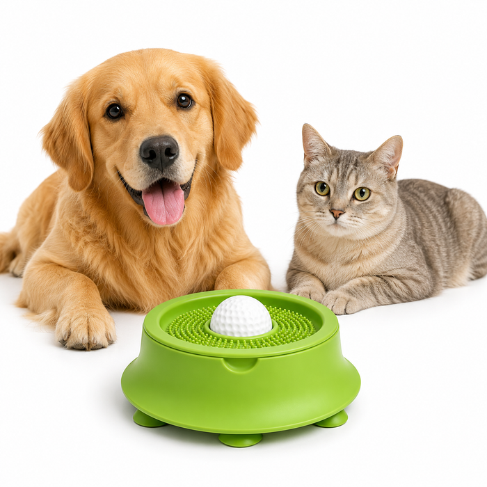 Interactive Slow Feeder Lick Bowl for Dogs & Cats with Rolling Ball 170ml