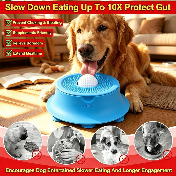 Interactive Slow Feeder Lick Bowl for Dogs & Cats with Rolling Ball 170ml