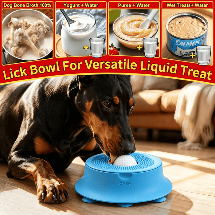 Interactive Slow Feeder Lick Bowl for Dogs & Cats with Rolling Ball 170ml