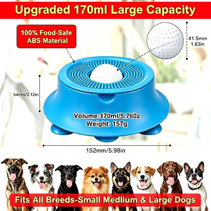 Interactive Slow Feeder Lick Bowl for Dogs & Cats with Rolling Ball 170ml