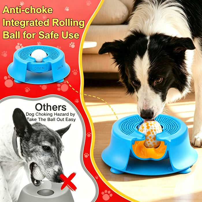 Interactive Slow Feeder Lick Bowl for Dogs & Cats with Rolling Ball 170ml