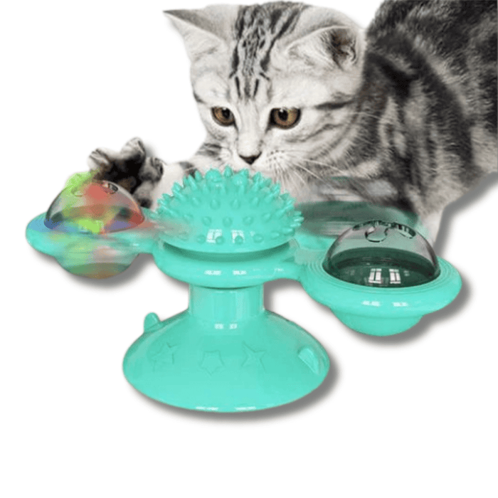 Interactive Spinning Cat Toy – Windmill Suction Cup Cat Toy for Indoor Cats