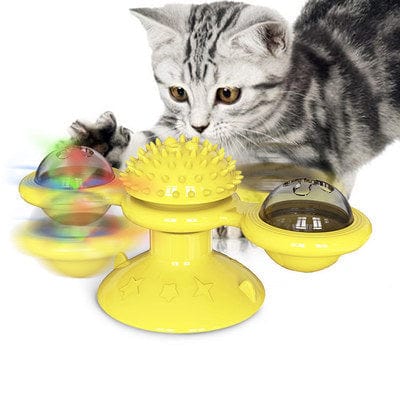 Interactive Spinning Cat Toy – Windmill Suction Cup Cat Toy for Indoor Cats