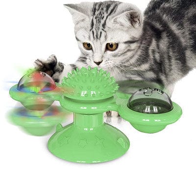 Interactive Spinning Cat Toy – Windmill Suction Cup Cat Toy for Indoor Cats