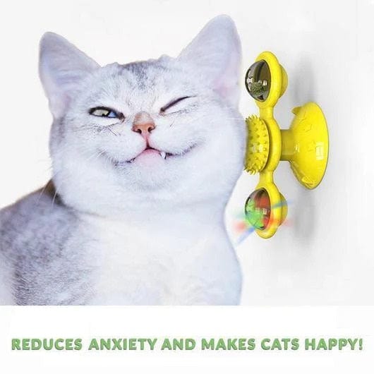 Interactive Spinning Cat Toy – Windmill Suction Cup Cat Toy for Indoor Cats