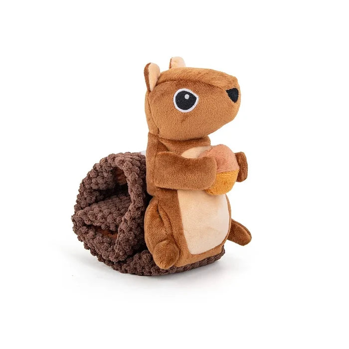 Interactive Squirrel Treat Dispenser Dog Toy | Squeaky Snuffle Puzzle