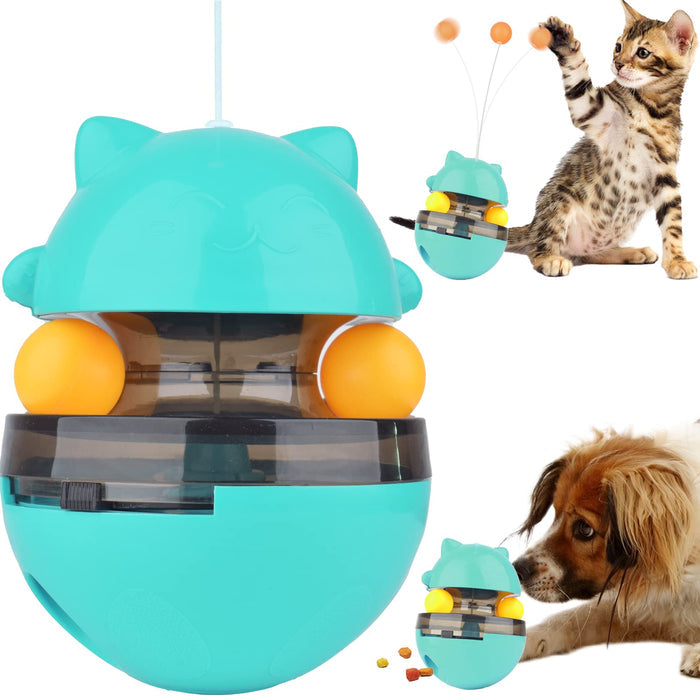 Interactive Treat Dispensing Dog Ball Puzzle Toy for Dogs & Cats Lake Blue
