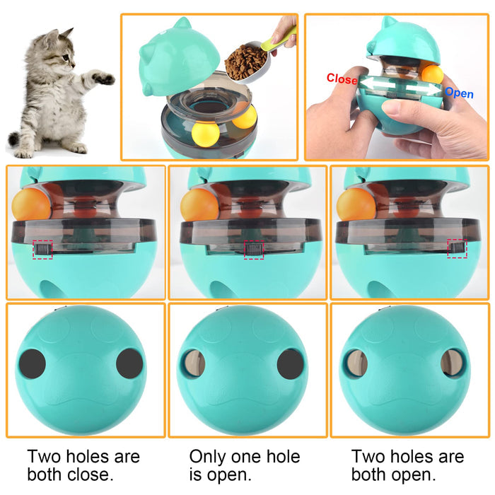 Interactive Treat Dispensing Dog Ball Puzzle Toy for Dogs & Cats Lake Blue