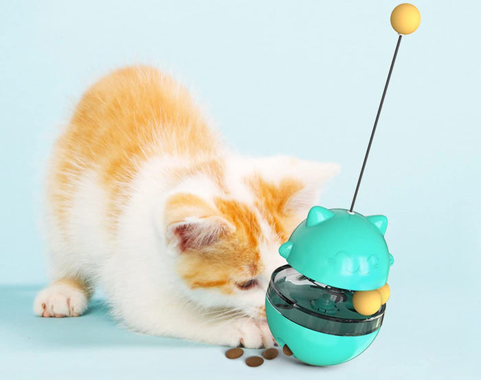 Interactive Treat Dispensing Dog Ball Puzzle Toy for Dogs & Cats Lake Blue