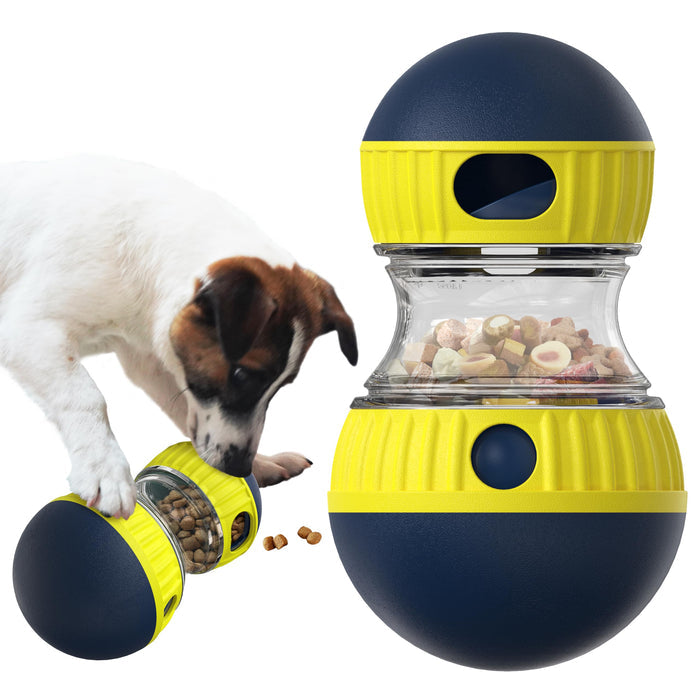 Interactive Treat Dispensing Dog Puzzle Toy – Adjustable Slow Feeder yellow