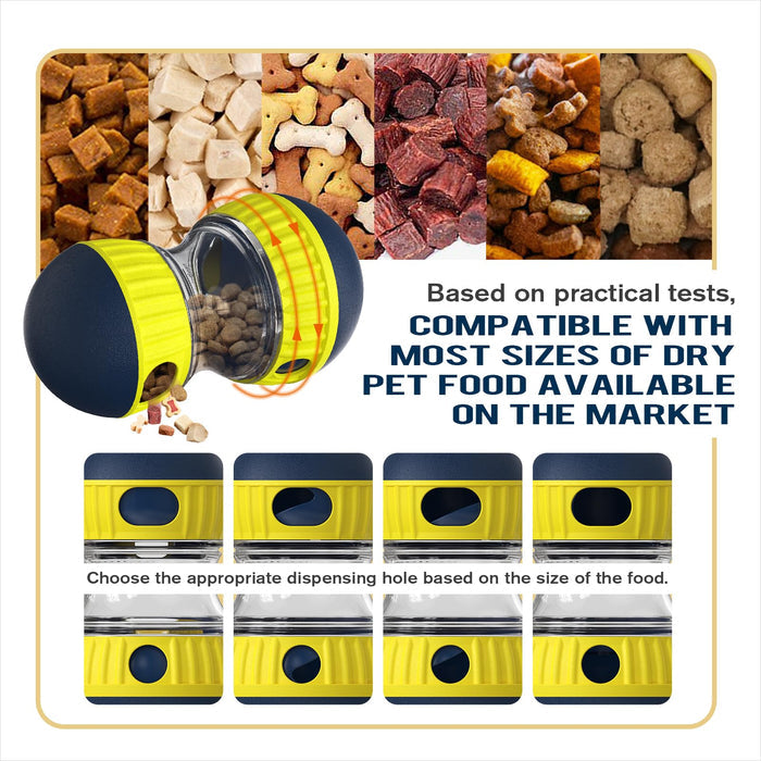 Interactive Treat Dispensing Dog Puzzle Toy – Adjustable Slow Feeder yellow