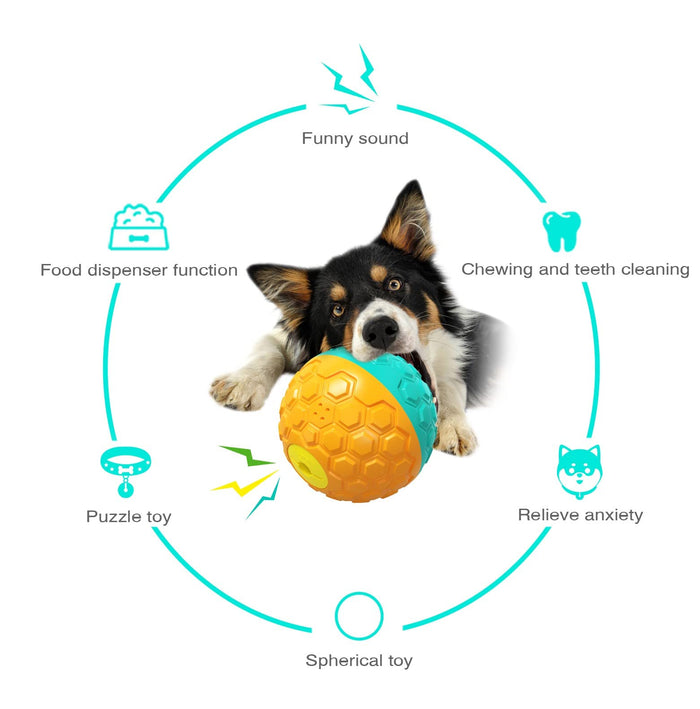 Interactive Treat Dispensing Dog Puzzle Toy for Dogs & Cats Yellow