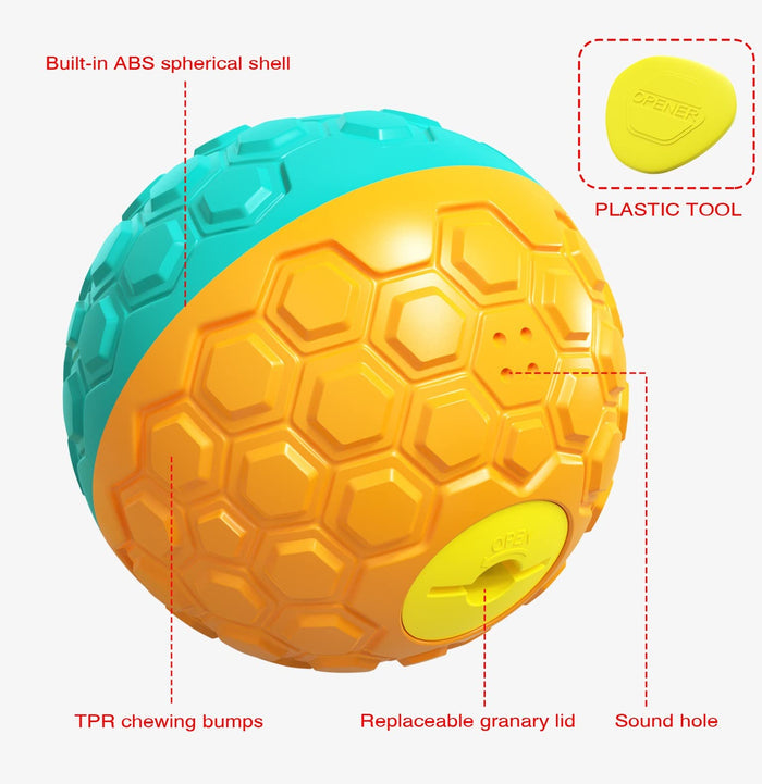 Interactive Treat Dispensing Dog Puzzle Toy for Dogs & Cats Yellow