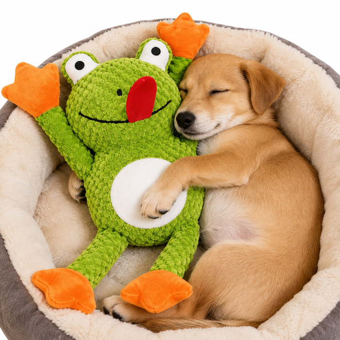 Knotted Frog Plush Dog Toy with Squeaker | Durable Rope Chew Toy for Dogs