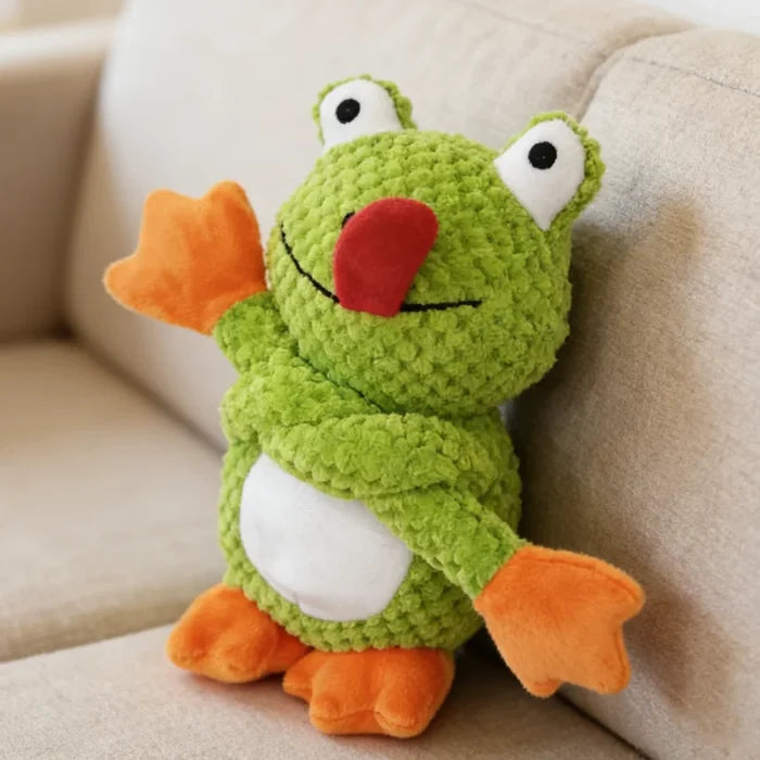 Knotted Frog Plush Dog Toy with Squeaker | Durable Rope Chew Toy for Dogs