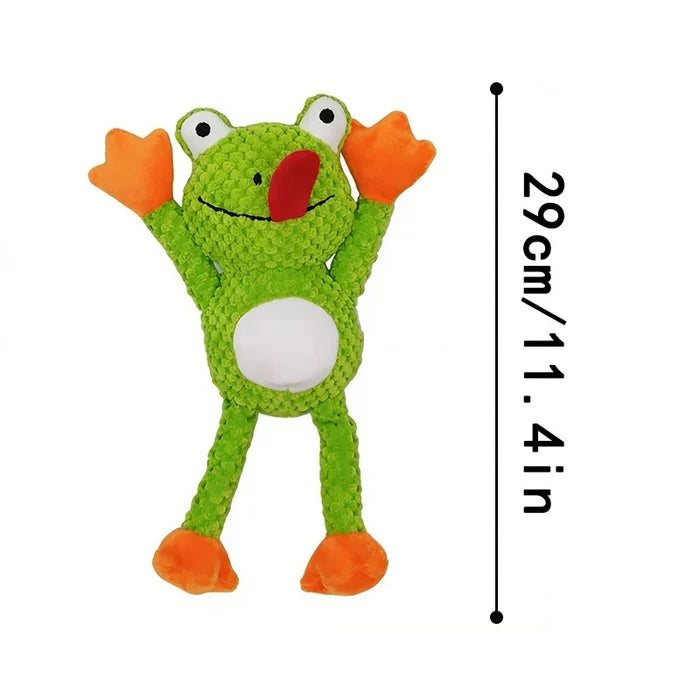 Knotted Frog Plush Dog Toy with Squeaker | Durable Rope Chew Toy for Dogs